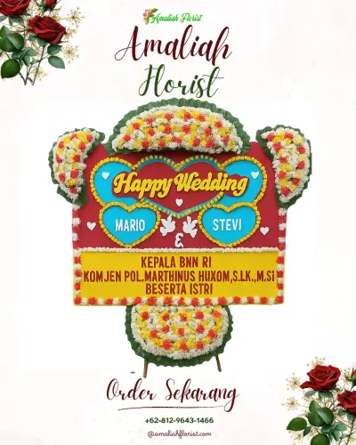 Karangan Papan Bunga Pernikahan di Nangerang